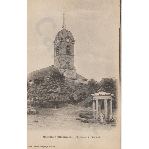 (52) - Marcilly en Bassigny - L'Eglise et la Fontaine